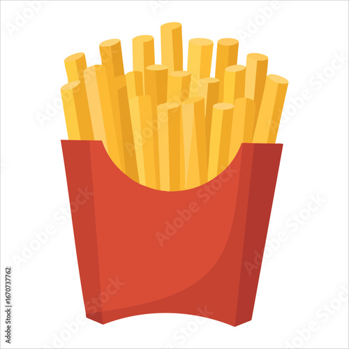 golden french fries vector illustration isolated on white