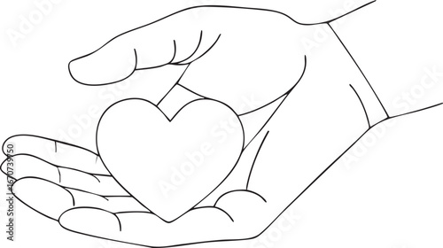 Heart exchange outline. Symbol of giving care in linear form.
