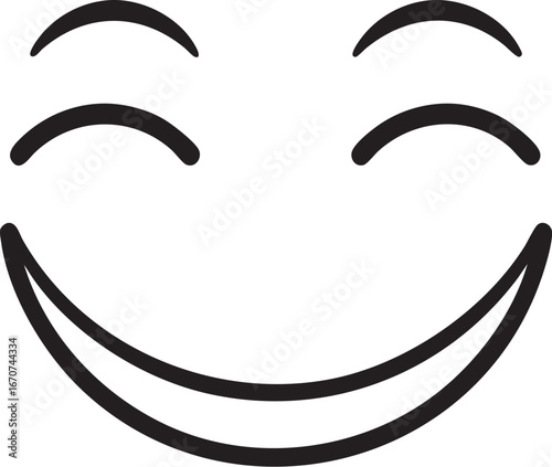 Smiling face outline. Simple happiness in minimal lines.