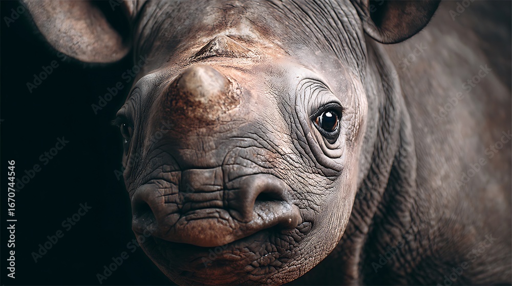 Obraz premium cute rhino face sticker image