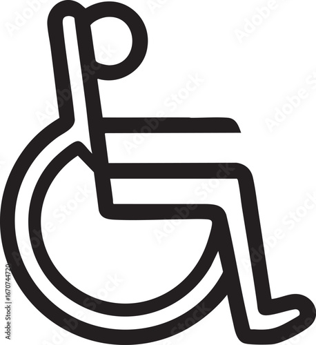 Accessibility wheelchair icon outline. Inclusive design in vector format.
