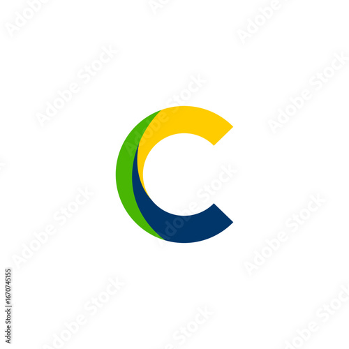 Free Download letter C arrow monogram logo design slice green blue yellow - GFXLoad