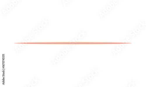 Glowing Horizontal Orange Line with Blur Effect on Transparent Background