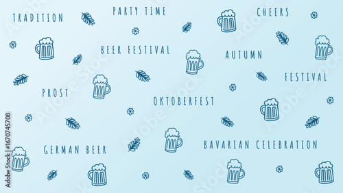 Oktoberfest minimalistic background vector illustration