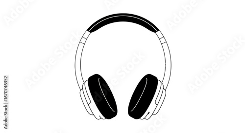 White audio headphones music sound device listening wireless headset technology gadget accessory stereo dj on transparent background