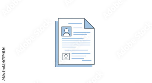 Resume cv job application employment document business profile curriculum vitae data sheet information on transparent background