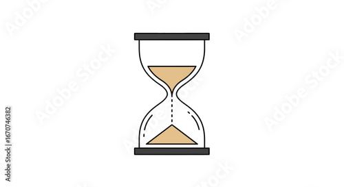 Hourglass sand timer time countdown deadline urgency concept illustration design graphic vector art on transparent background