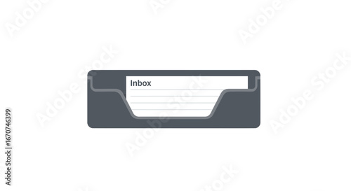 Inbox tray mail document office paper correspondence received message organization communication system on transparent background
