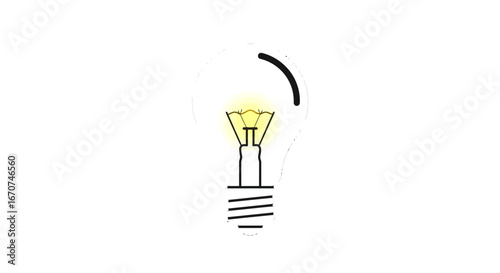 Light bulb idea innovation energy electricity bright solution inspiration invention creativity design symbol on transparent background