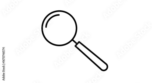 Magnifying glass search tool find icon zoom exploration discovery investigation research analysis examination on transparent background