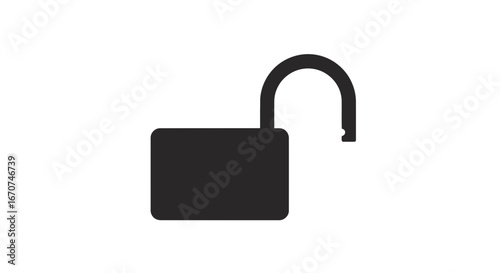 Unlocked padlock security safety access privacy protection keyhole secure open freedom concept on transparent background