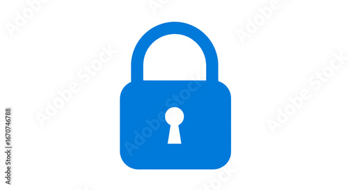 Blue padlock security privacy protection safety lock secure access data encryption confidential information on transparent background