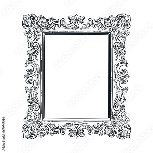 Elegant antique frame design for art display and decoration. Vector illustration