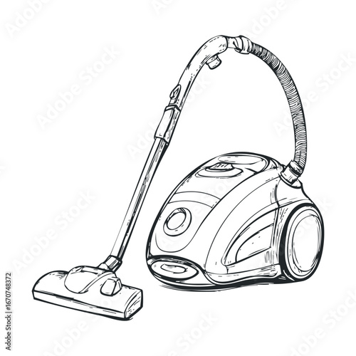 Modern vacuum cleaner for efficient home cleaning tasks. Vector illustration