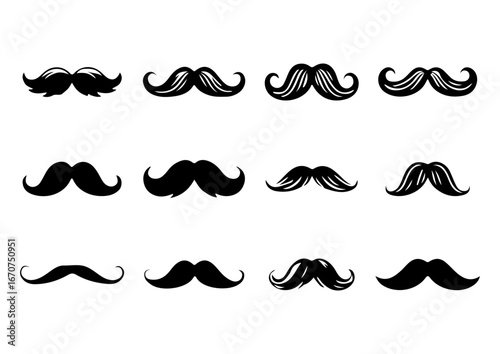 Collection of Mustache Silhouettes