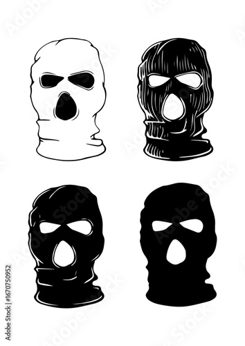 Silhouettes of Ski Masks / Balaclavas