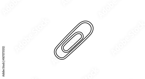 Paperclip office supply stationery clip document organization metal fastener school supply simple design on transparent background