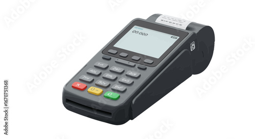 Payment terminal pos system credit card machine point of sale device retail technology business finance transaction on transparent background
