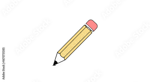 Pencil drawing art design graphic illustration write tool creative education school supply object isolated on transparent background