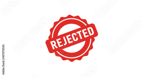 Red rejected stamp design graphic vector illustration denied disapproval negative decline refuse on transparent background