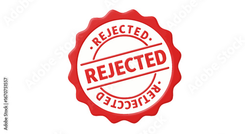 Red rejected stamp seal design graphic element illustration vector isolated background concept art on transparent background