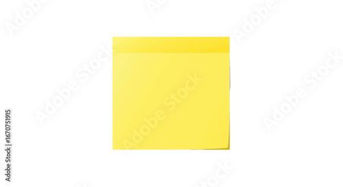 Yellow sticky note reminder message office supply business memo paper blank adhesive square planning on transparent background