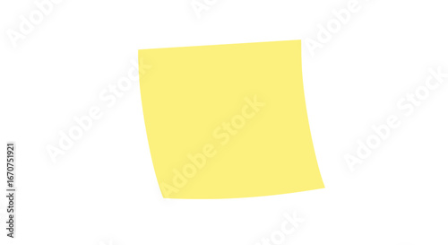 Yellow sticky note paper reminder office memo blank adhesive pad stationery message board notice on transparent background