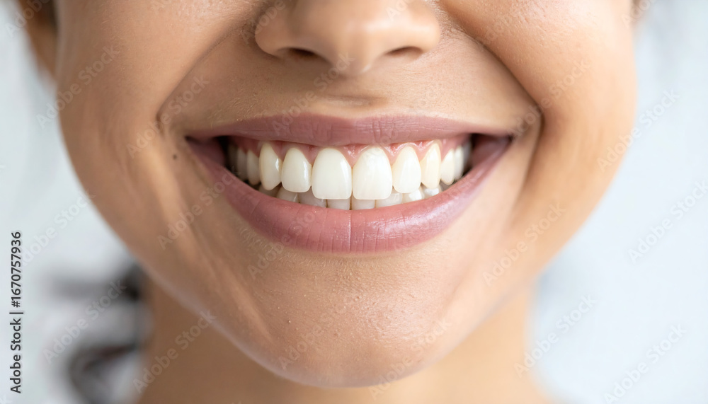 Fototapeta premium Close-Up of Female Toothy Smile – High-Resolution Dental and Beauty Illustration for Health, Cosmetic, and Creative Design Projects