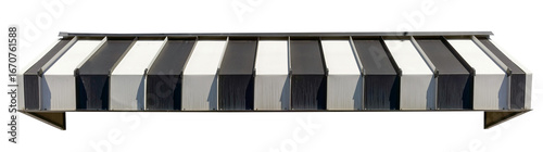 Black and white awning