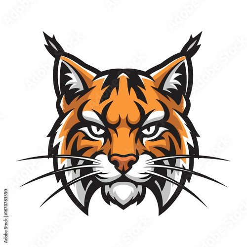 Fierce Lynx Illustration: A meticulously crafted illustration captures the intense gaze of a lynx, its focused eyes and defined features showcasing the wild essence of nature and animal.