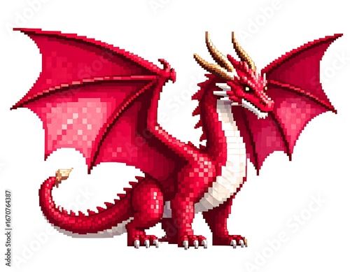 Red pixel dragon