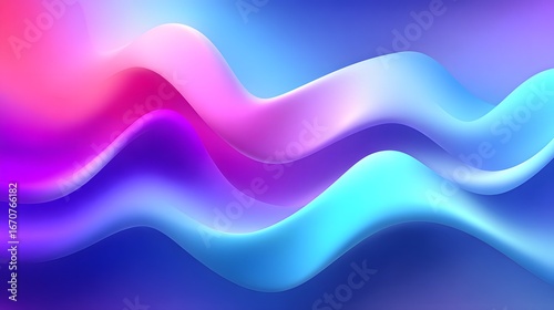 Wallpaper Mural Abstract design featuring vibrant, wavy shapes in a spectrum of luminous colors, creating a dynamic and visually appealing background. Torontodigital.ca