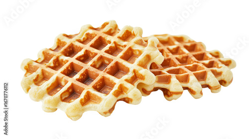 Two waffles are stacked on top of each other