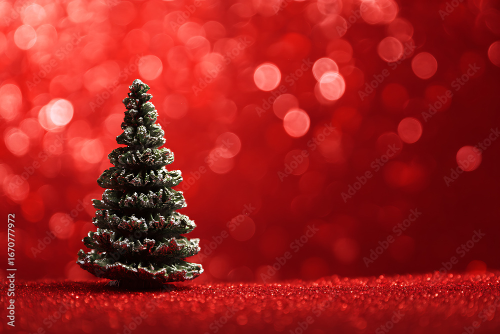 Obraz premium red christmas tree