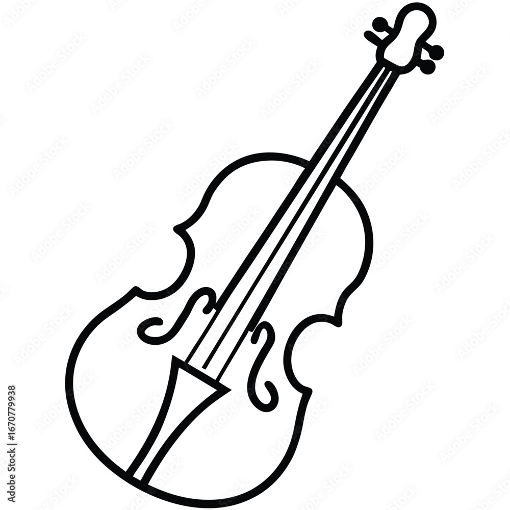 Obraz premium violin line art icon