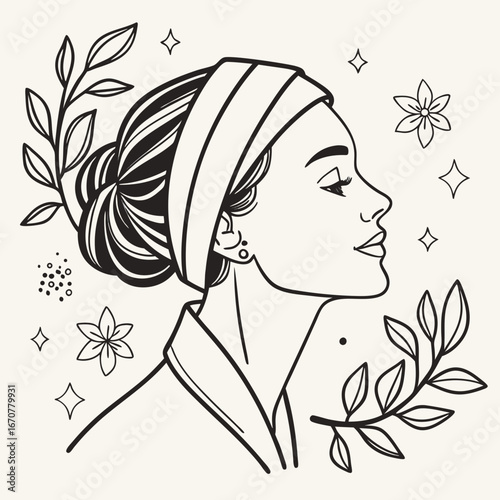 KINCARE & WELLNESS – Hand Drawn Line Art Skincare and Wellness Illustration Set