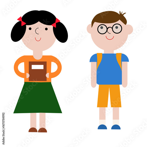 Scolara e scolaro