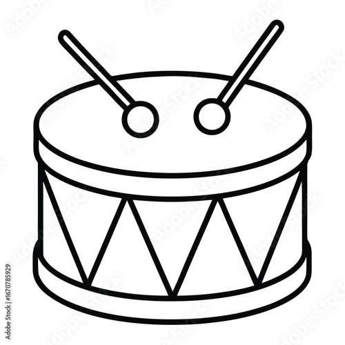 drum toy line art icon
