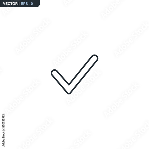 Done, linear style sign for mobile concept and web design
