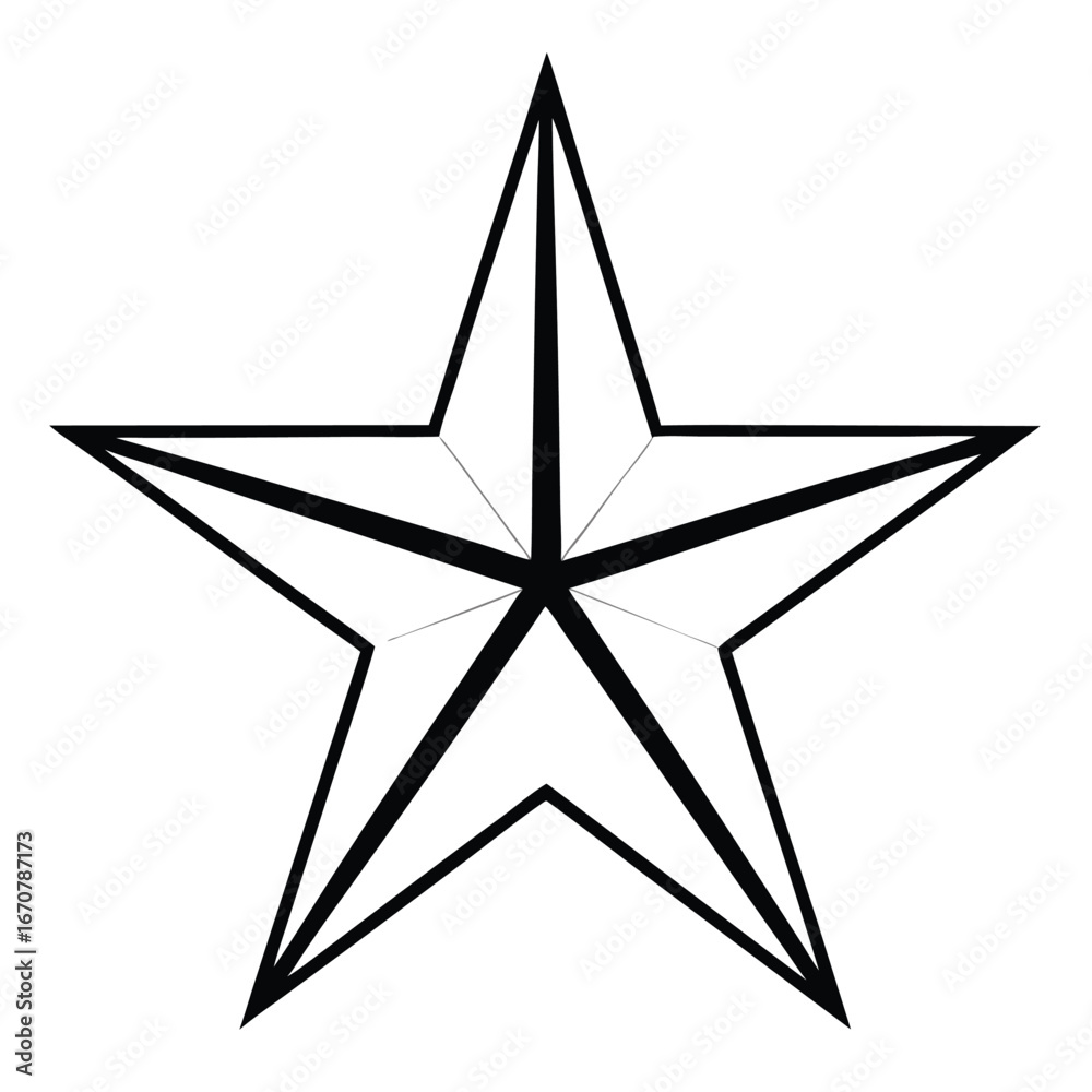 Fototapeta premium golden star line art icon