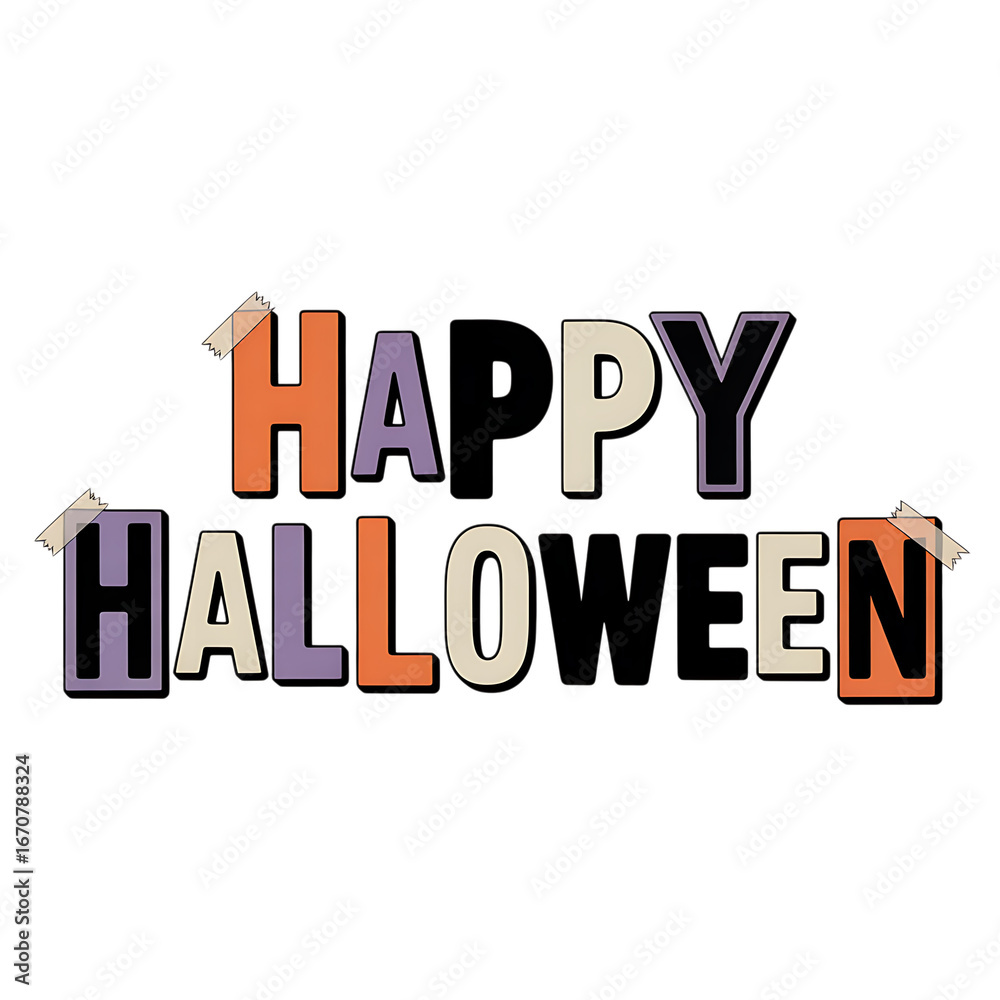 Obraz premium Happy halloween text isolated on transparent background