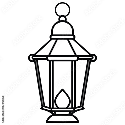 lantern line art icon