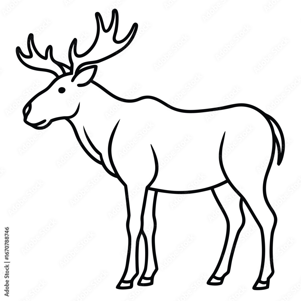 Obraz premium moose line art icon
