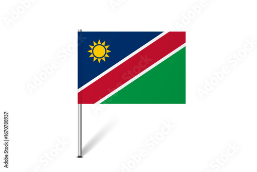 Free Download Namibia flag - map pin flag representing a country cultural identity and heritage. The essence of national pride and unity. Map pin flag stuck in a white background - GFXLoad