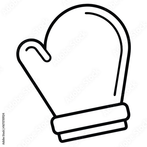 oven mitt line art icon