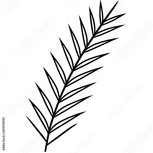 pine branch line art icon