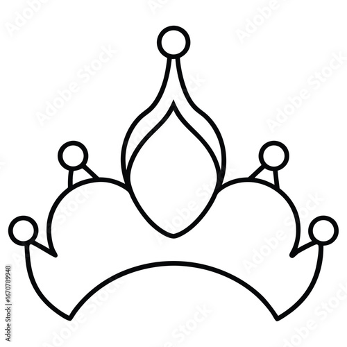 princess tiara line art icon