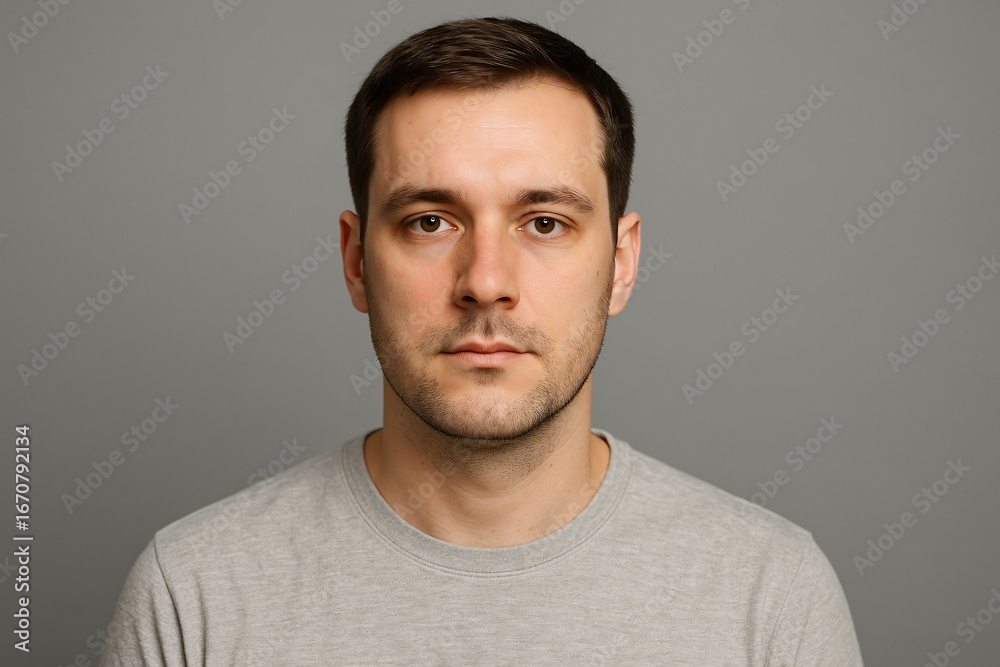 Fototapeta premium Neutral Expression - Caucasian Male Close-Up Portrait