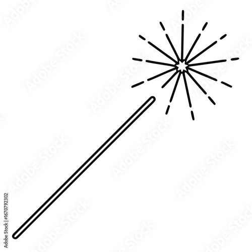 sparkler line art icon