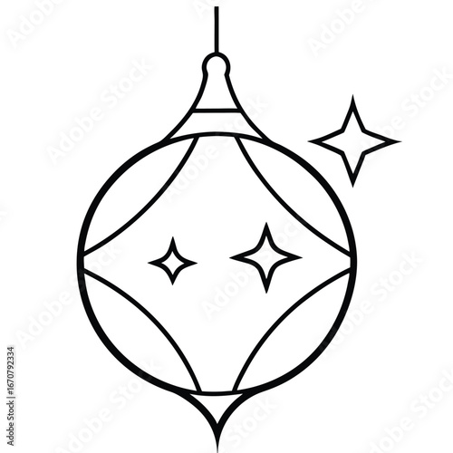 sparkling ornament line art icon